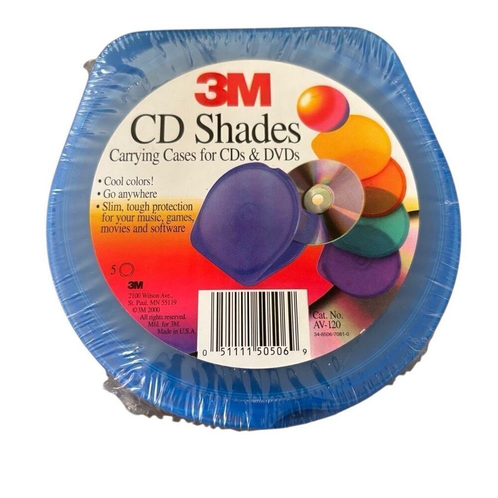 3M CD Shades Carrying Cases For CD’s & DVD’s Pack Of 5 *New*